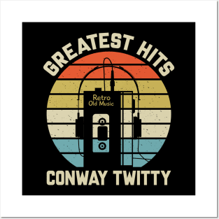 Greatest Hits Conway Retro Walkman Twitty Vintage Art Posters and Art